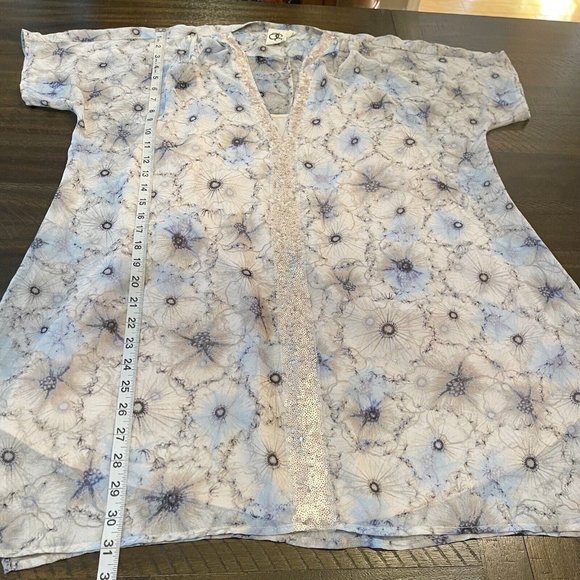 Anthropologie One September Lyla Flower Print Sequined Tunic Top Blouse Size XS - Picture 8 of 9